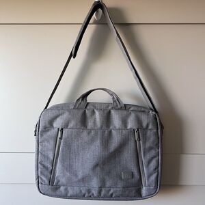 Case Logic Laptop Computer Bag Gray Shoulder Strap Multiple Compartments Zippers